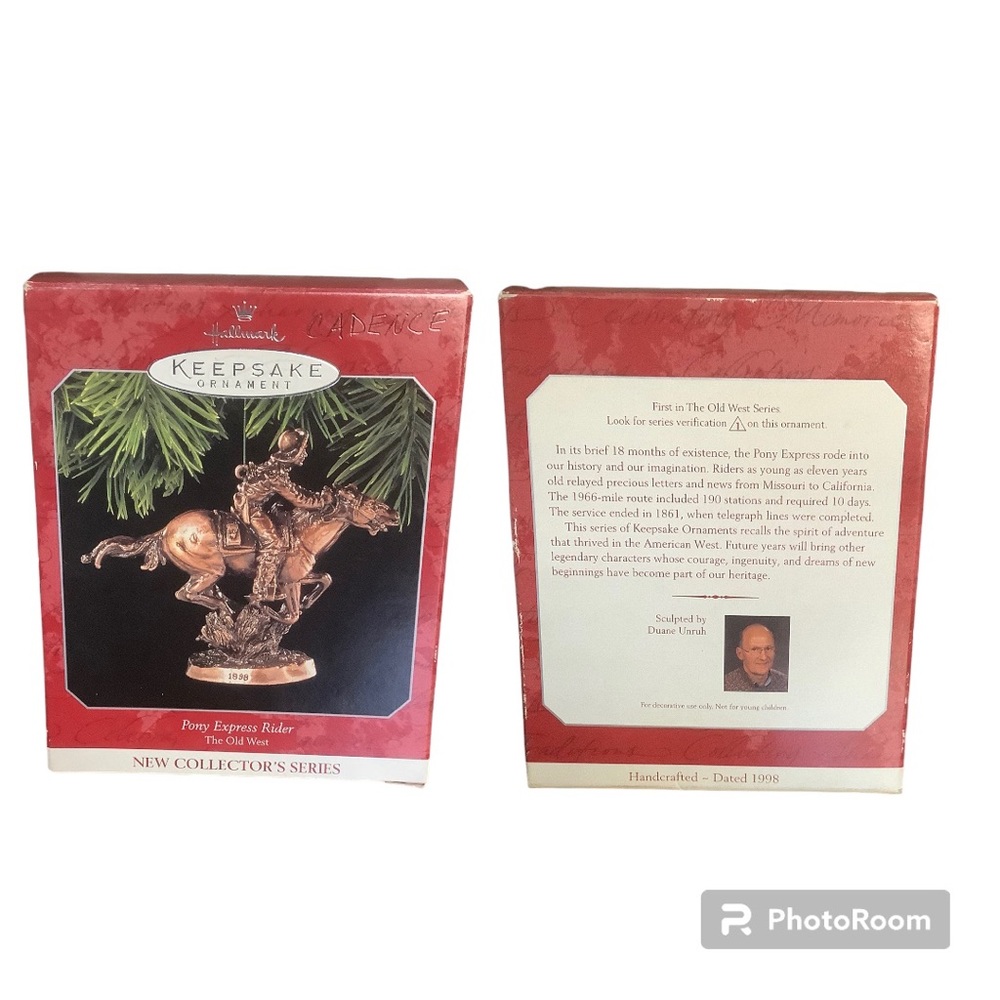 1998 First Series Hallmark Pony Express Rider Ornament - Picture 8 of 9